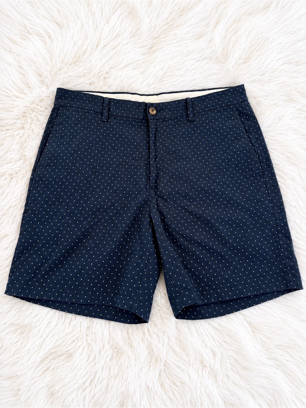 Old Navy Navy Microdot Flat-Front Shorts Ultimate Slim